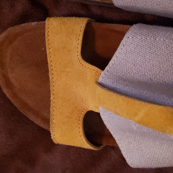 Sundance Golden Linen and Suede Cork Sandals Sz 41 - Picture 5 of 9